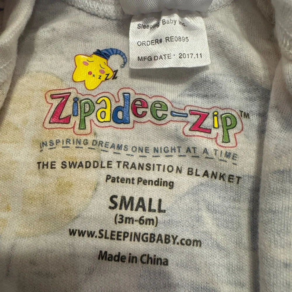 Sleeping Baby Zipadee-Zip Swaddle Transition Owl Turtle Yellow Small 3-6M